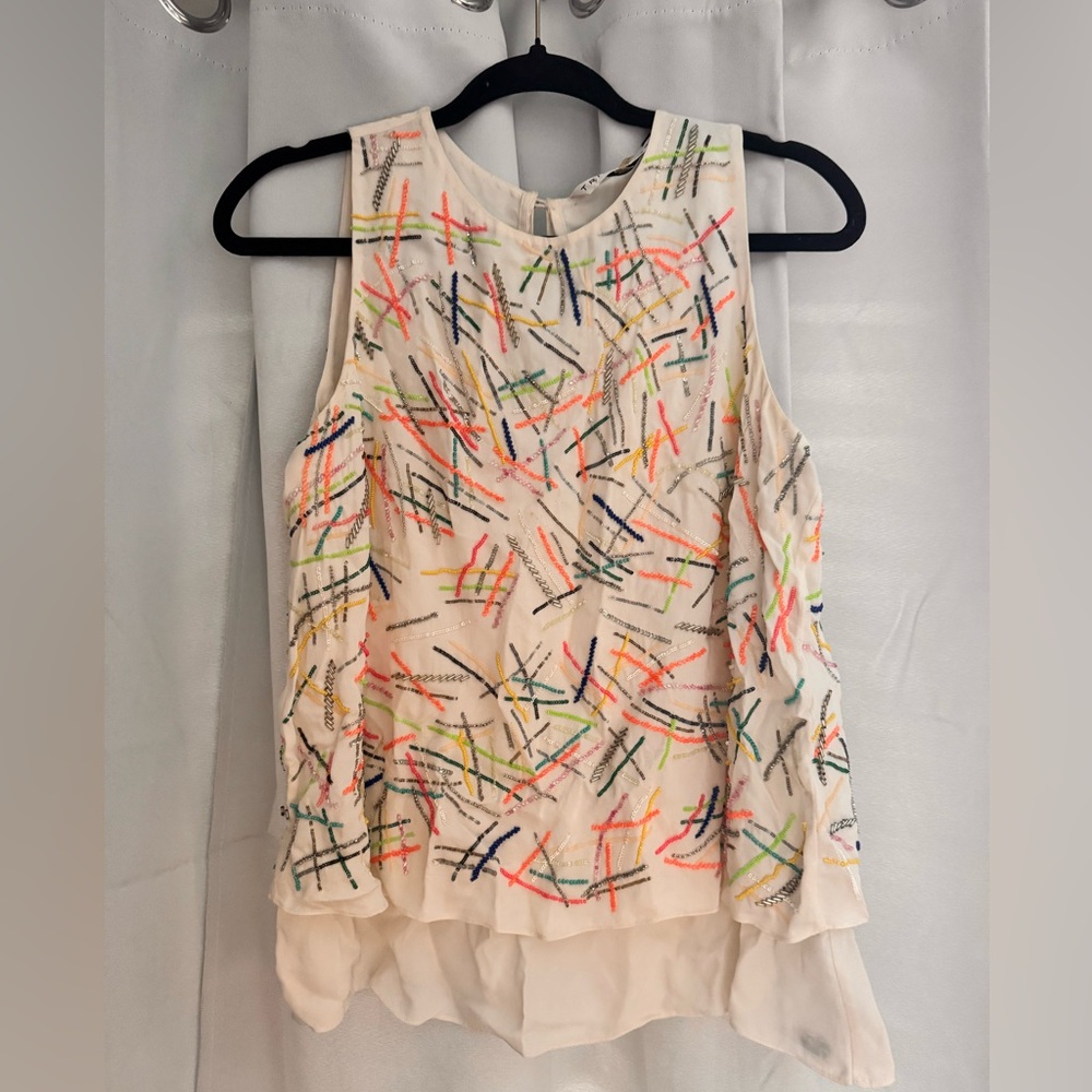 TRINA TURK Sleeveless Top with Beading Detailing